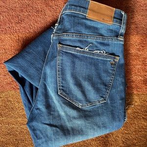 Distressed Button Fly High-rise Skinny Jeans